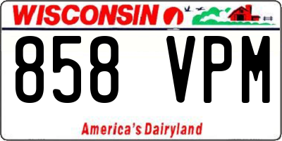 WI license plate 858VPM