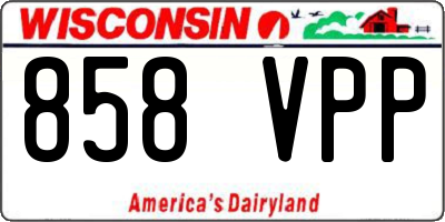 WI license plate 858VPP