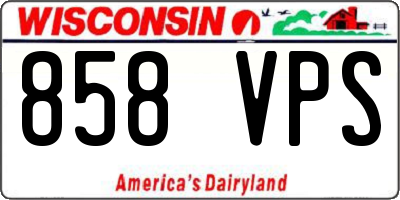 WI license plate 858VPS