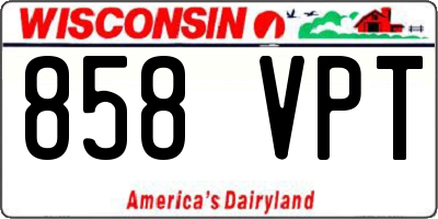 WI license plate 858VPT