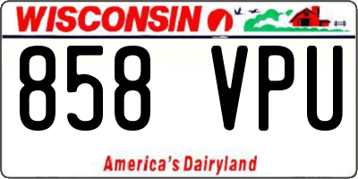 WI license plate 858VPU