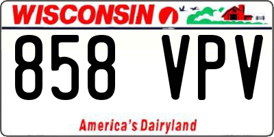 WI license plate 858VPV