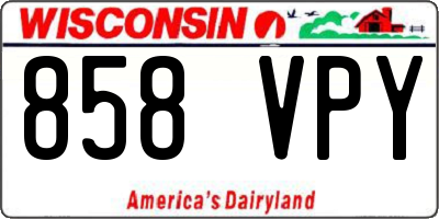 WI license plate 858VPY