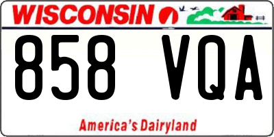 WI license plate 858VQA