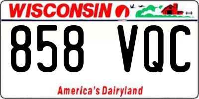 WI license plate 858VQC