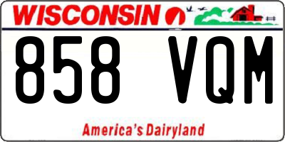 WI license plate 858VQM