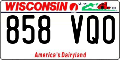 WI license plate 858VQO