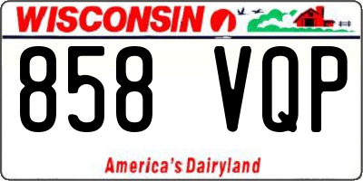 WI license plate 858VQP