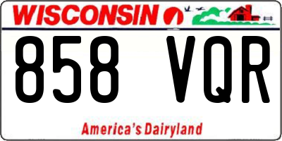 WI license plate 858VQR