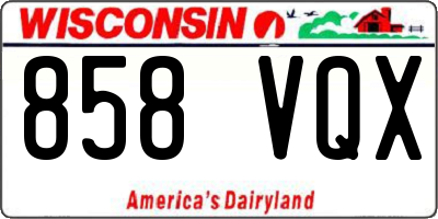WI license plate 858VQX