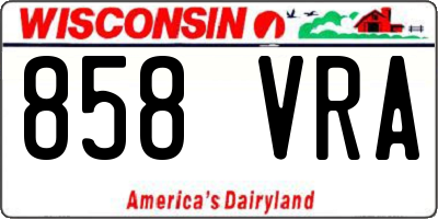 WI license plate 858VRA