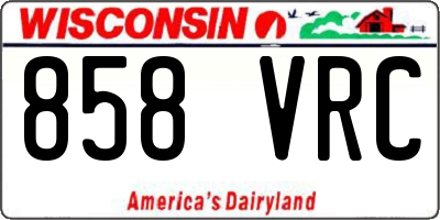WI license plate 858VRC