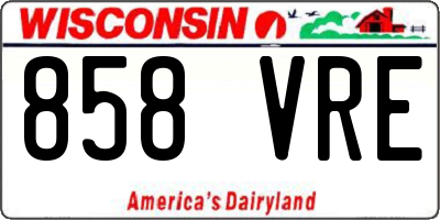 WI license plate 858VRE