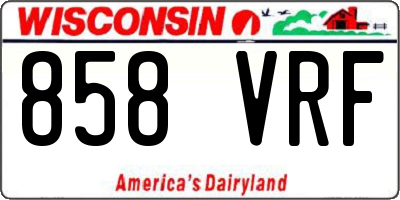 WI license plate 858VRF