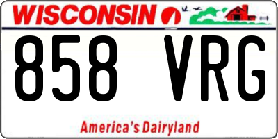WI license plate 858VRG