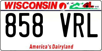 WI license plate 858VRL
