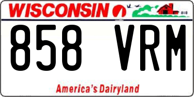 WI license plate 858VRM