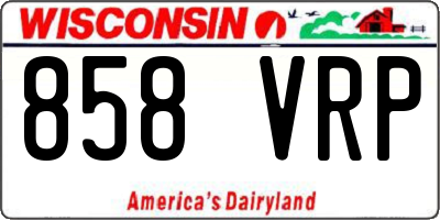 WI license plate 858VRP