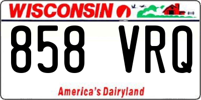 WI license plate 858VRQ
