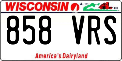 WI license plate 858VRS