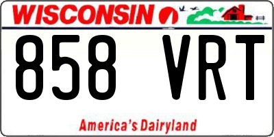 WI license plate 858VRT