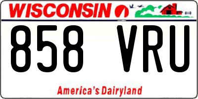 WI license plate 858VRU