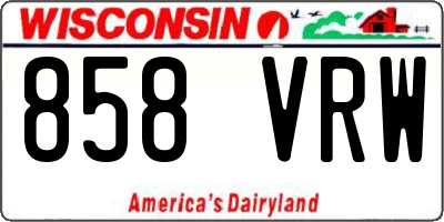 WI license plate 858VRW
