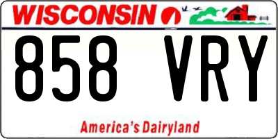 WI license plate 858VRY