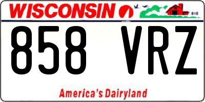 WI license plate 858VRZ