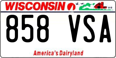 WI license plate 858VSA