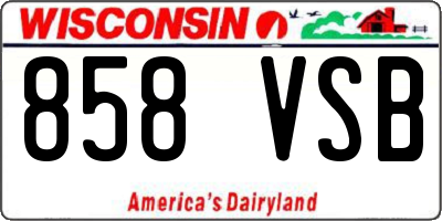 WI license plate 858VSB