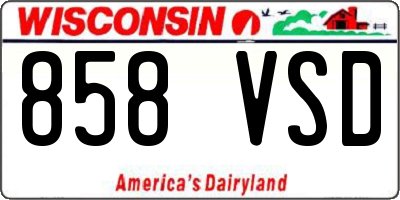 WI license plate 858VSD