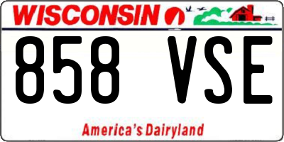 WI license plate 858VSE