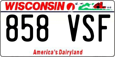 WI license plate 858VSF