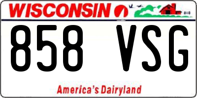 WI license plate 858VSG