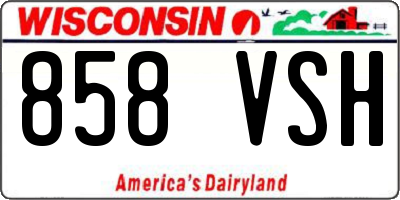 WI license plate 858VSH