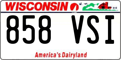 WI license plate 858VSI