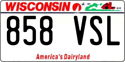 WI license plate 858VSL