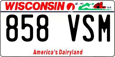 WI license plate 858VSM