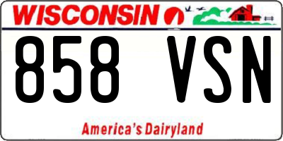 WI license plate 858VSN