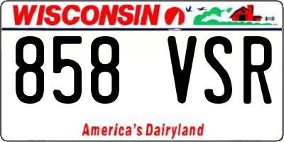 WI license plate 858VSR