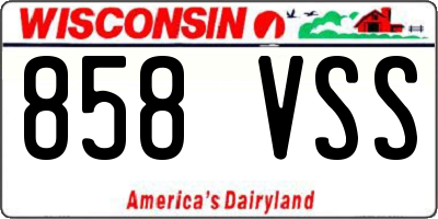 WI license plate 858VSS