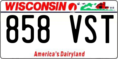 WI license plate 858VST