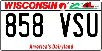 WI license plate 858VSU