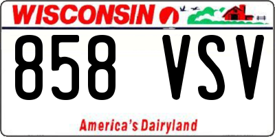 WI license plate 858VSV