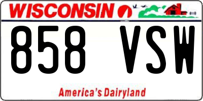 WI license plate 858VSW