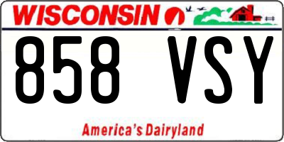 WI license plate 858VSY