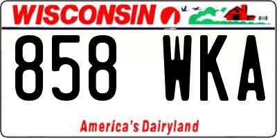 WI license plate 858WKA