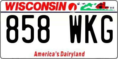 WI license plate 858WKG