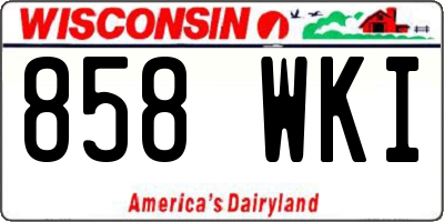 WI license plate 858WKI